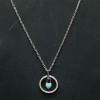 92.5 Sterling Silver Chain With Blue Color Pendent 